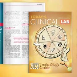 Illustration of the cover of the Today's Clinical Lab 2023 Technology Guide