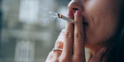 Close up on women smoking