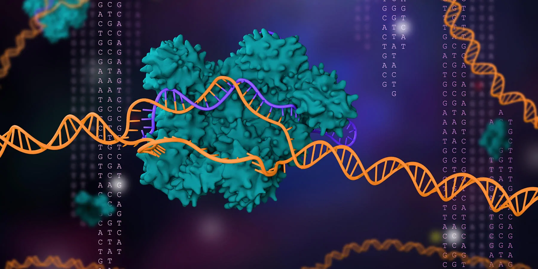3d render about CRISPR-Cas9 technology