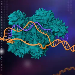 3d render about CRISPR-Cas9 technology