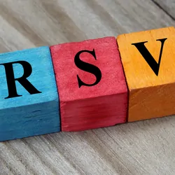Wooden blocks spelling "RSV"