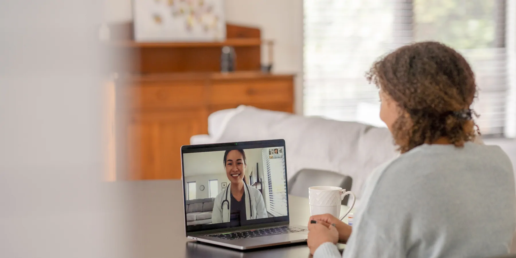 Person at home receiving telemedicine care