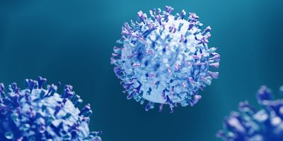 Computer image of RSV on a blue background