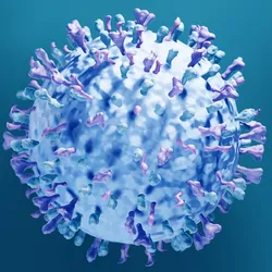 Computer image of RSV on a blue background