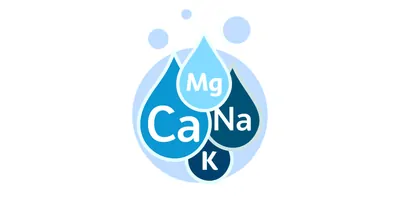 Vector image of water drops with electrolyte elements