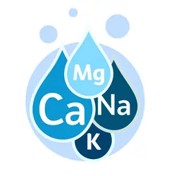 Vector image of water drops with electrolyte elements