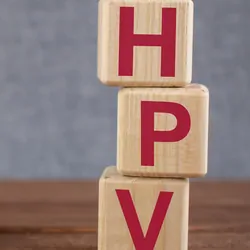 Wooden blocks with the letters "HPV"