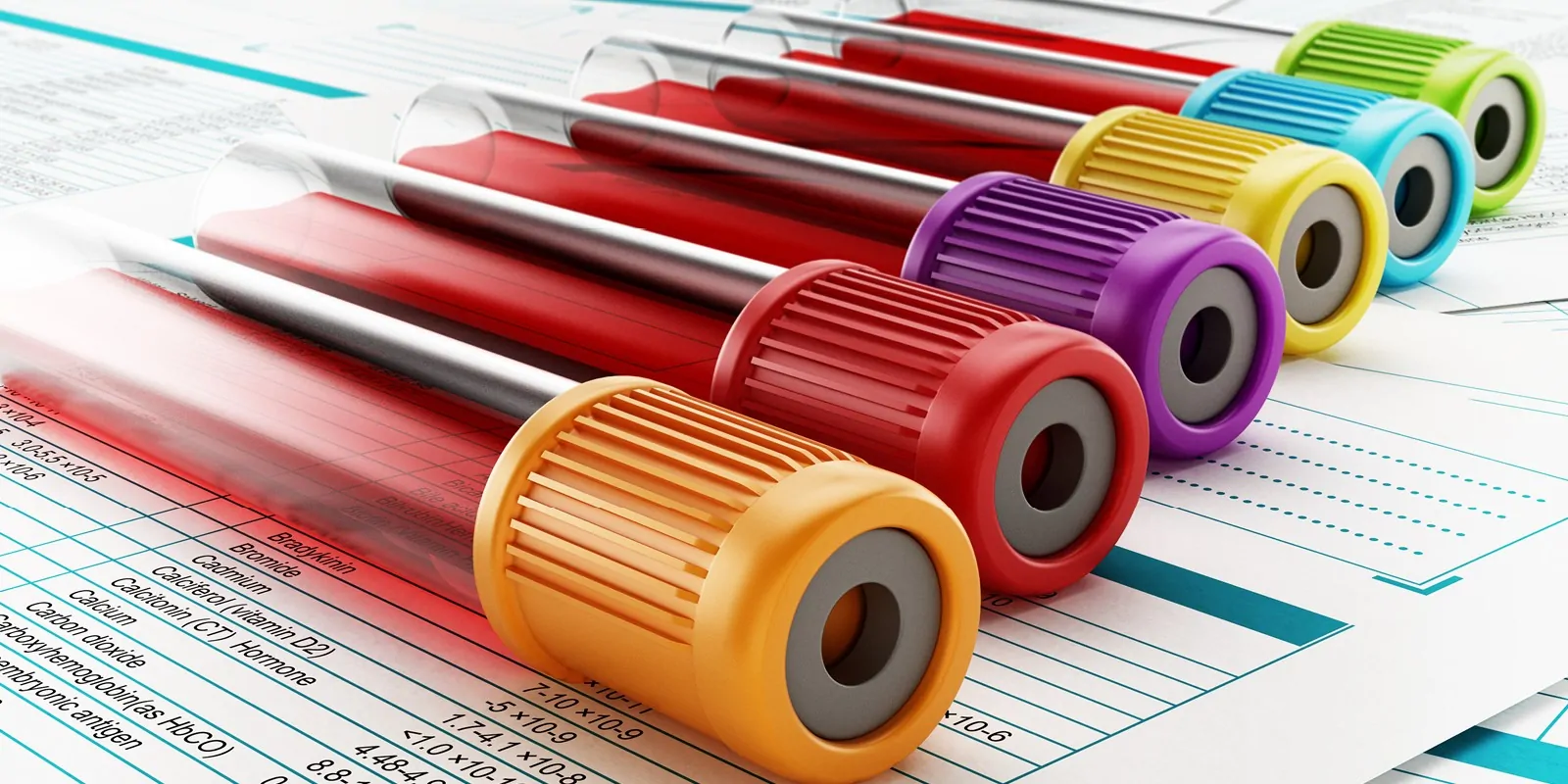 Several vials blood drawn for testing