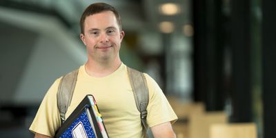 Male student with Dwon syndrom