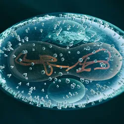 Computer image of the genetic material of the monkeypox virus