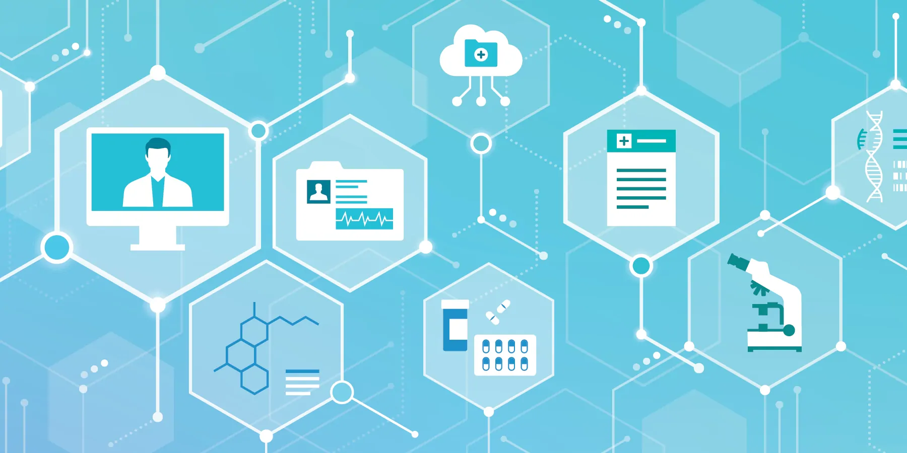 Illustration of the different components that can link into a clinical laboratory information management system.