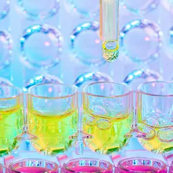 Close up on a pipette and sample tray of RNA