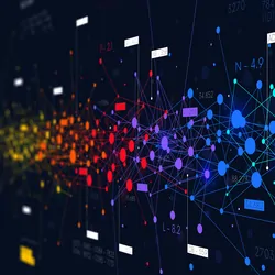 Colored abstract information networks to depict big data and futuristic visualization
