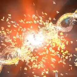 Computer-generated image illustrating DNA damage.