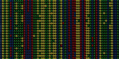 Scan of a printed DNA sequence alignment on black.