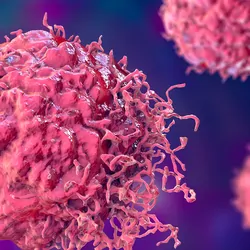 3D illustration of cancer cells, malignant cells