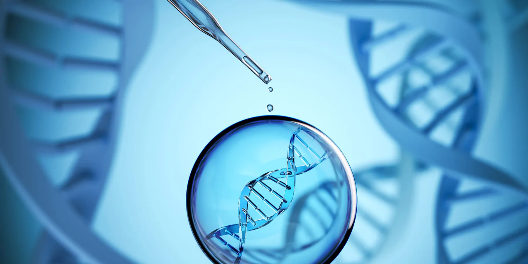 A dropper and DNA Helix structure inside a bubble