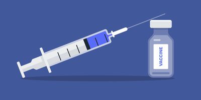 Illustration of vaccine vial and syringe