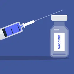 Illustration of vaccine vial and syringe