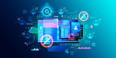 Graphical illustration of cyber vetting or acquisition and analysis of information.