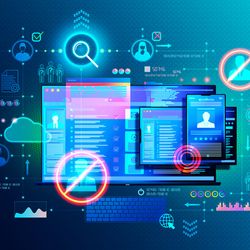 Graphical illustration of cyber vetting or acquisition and analysis of information.