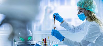 a scientist conducting experiments in the lab