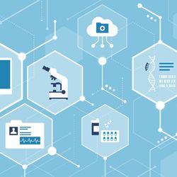 Illustration of different fields in clinical laboratory science industry.