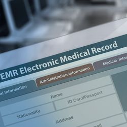 Photo of a patient’s electronic health record on an iPad.