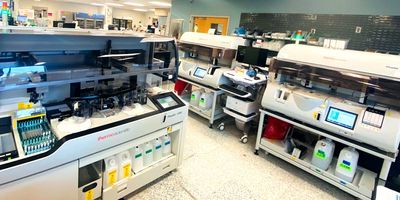 Photo of the Thermo Fisher Scientific Phadia 250 and Phadia 1000 systems at Geisinger Medical Center.