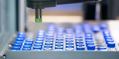 Photo of laboratory-developed tests sample tubes in a clinical laboratory.