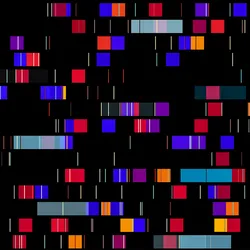 Graphical illustration of a futuristic artificial DNA strand among organic models.