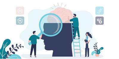  Illustration of concept of laboratory professionals team building and improving communications skills.