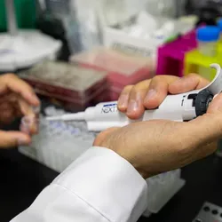 Image showing laboratory research on developing new lipid nanoparticle delivery vehicles for mRNA therapeutics.
