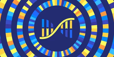Illustration representing DNA and genomic analysis related to X-linked genetic defects.