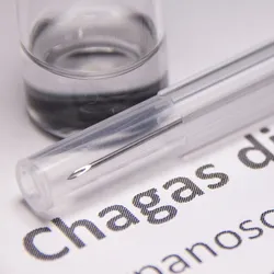 PAge with Chagas disease written on it next to a syringe