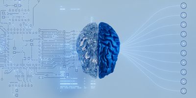 Image of the brain with machine learning algorithms