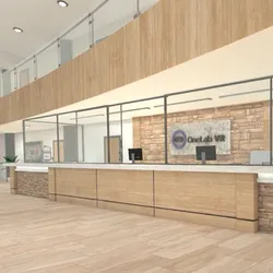 Image of the lobby of the OneLab VR facility.