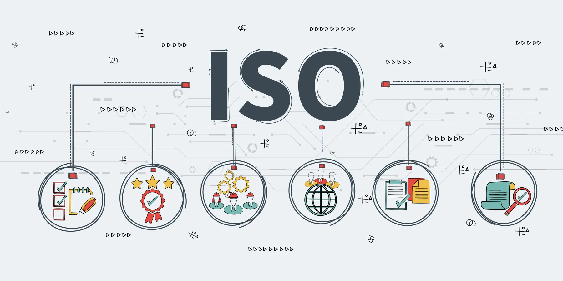 ISO standards shown in a schematic drawing design
