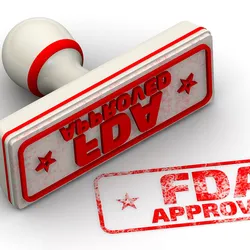 Rubber stamp stating FDA approved