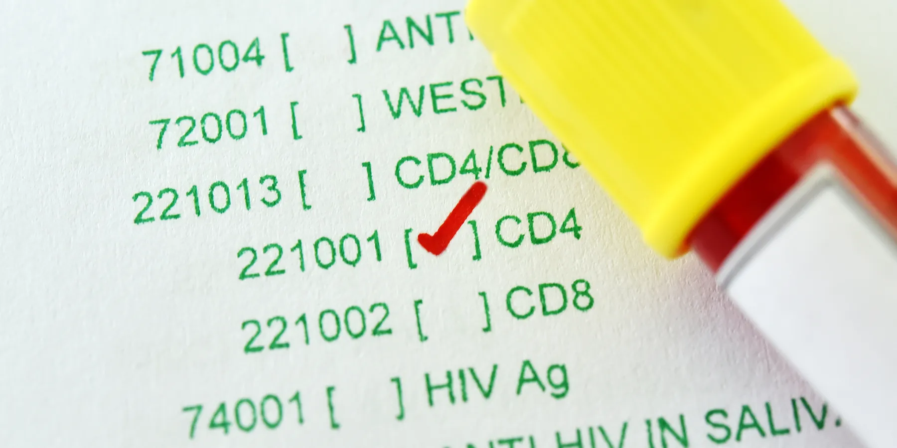 Close up photo of a list of antibodies tested for in a patient medical report.