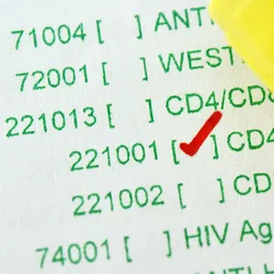 Close up photo of a list of antibodies tested for in a patient medical report.