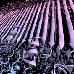 Visualization of protein clumps associated with Huntington's disease, produced by combining simulations and several complementary types of experiments.