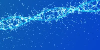 Illustration of a double helix representing genetic material against a blue background.