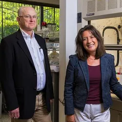 Amplified Sciences—led by CEO Diana Caldwell (right) and chief scientific officer V. Jo Davisson—has received regulatory clearance under the federal Clinical Laboratory Improvement Amendments program to test PanCystPro, which risk stratifies patients with pancreatic cystic lesions, a precursor for pancreatic cancer. The company was featured in the Indiana Economic Development Corp.’s 2024 edition of Entrepreneurship Indiana.