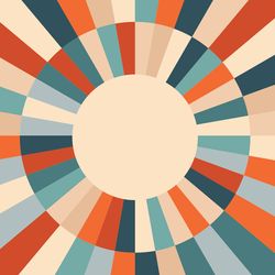 Illustration of an abstract retro circular burst design representing eyesight and the structure of human eye.