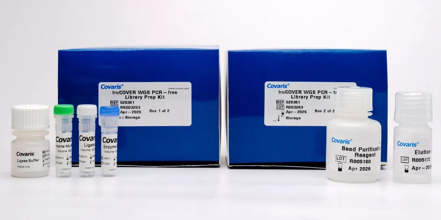 The Covaris truCOVER WGS PCR-free Library Prep Kit enhances the efficiency and quality of library preparation for whole genome sequencing of multiple sample types.