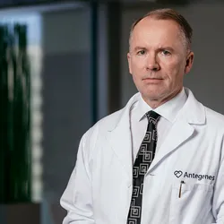 Photo portrait of Peeter Padrik, MD, PhD, lead author and oncologist at Tartu University Hospital and health technology company Antegenes.
