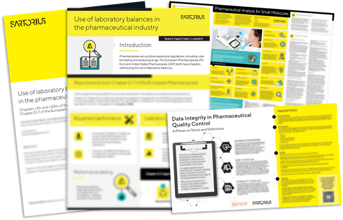 Visuals of materials provided in the pharmaceutical lab balance workflow compendium Visuals of materials provided in the pharmaceutical lab balance workflow compendium
