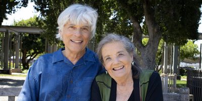 From left, Paul and Randi Hagerman outside the UC Davis MIND Institute.