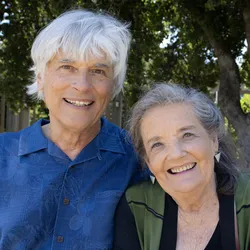 From left, Paul and Randi Hagerman outside the UC Davis MIND Institute. 